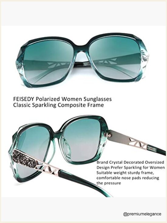 Polarized Square Sunglasses with Sparkling Frame main image 2
